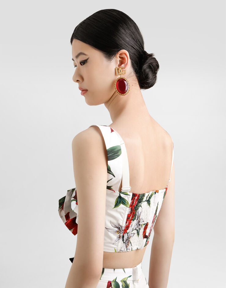 Dolce & Gabbana Top aus Popeline mit Blumenprint Drucken F7BB5THS5TQ