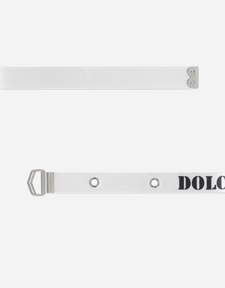 Dolce & Gabbana 徽标织物腰带 白 BC4851AQ048