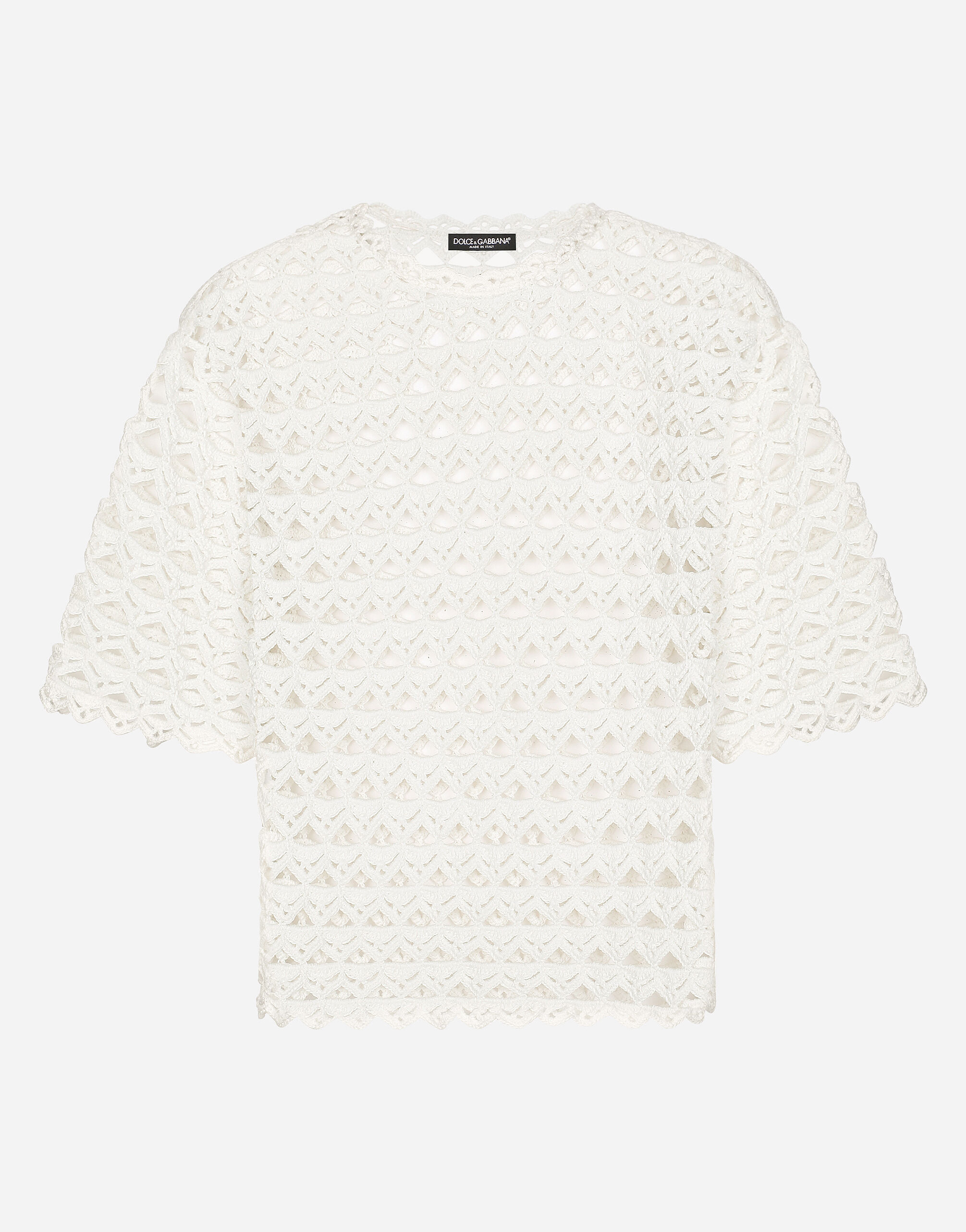 Dolce & Gabbana Cotton round-neck sweater White GXX46TJBSIO