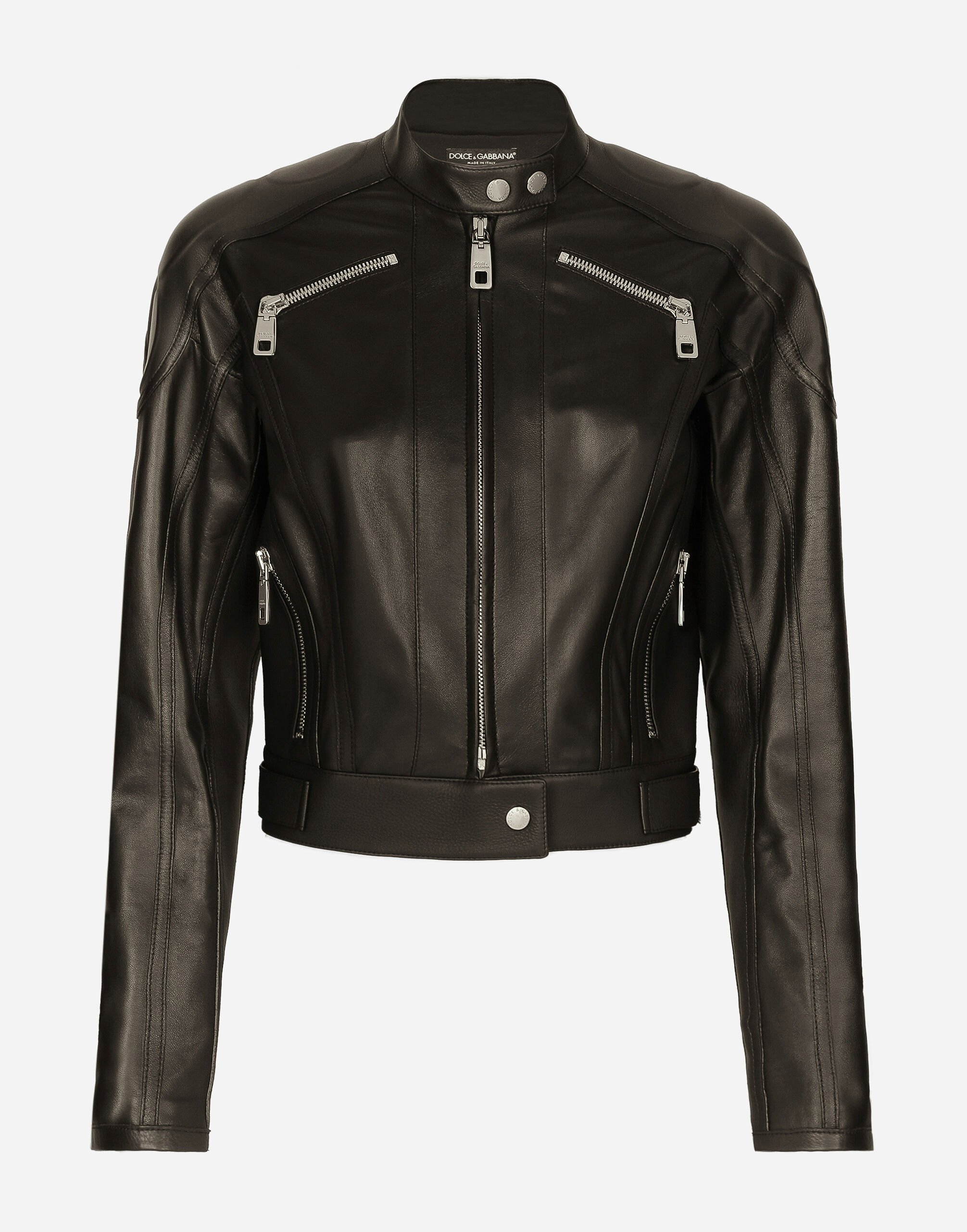 Dolce & Gabbana Nappa leather biker jacket Black F0D1OTFUMG9
