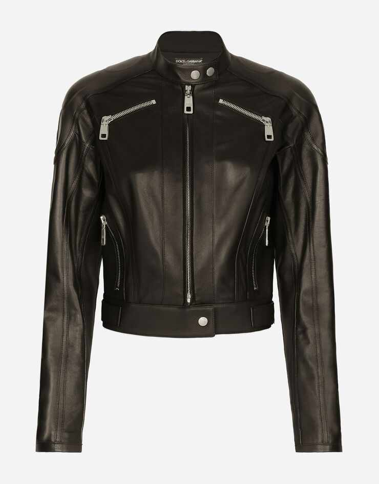 Dolce&Gabbana Nappa leather biker jacket Black F9M87LGDBVO