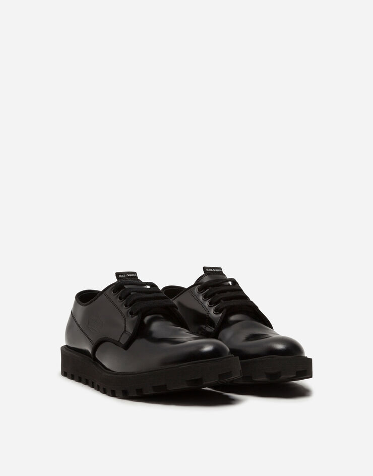 Dolce & Gabbana MINI NAPOLI DERBY SHOES IN POLISHED CALFSKIN NERO DA0785AX155