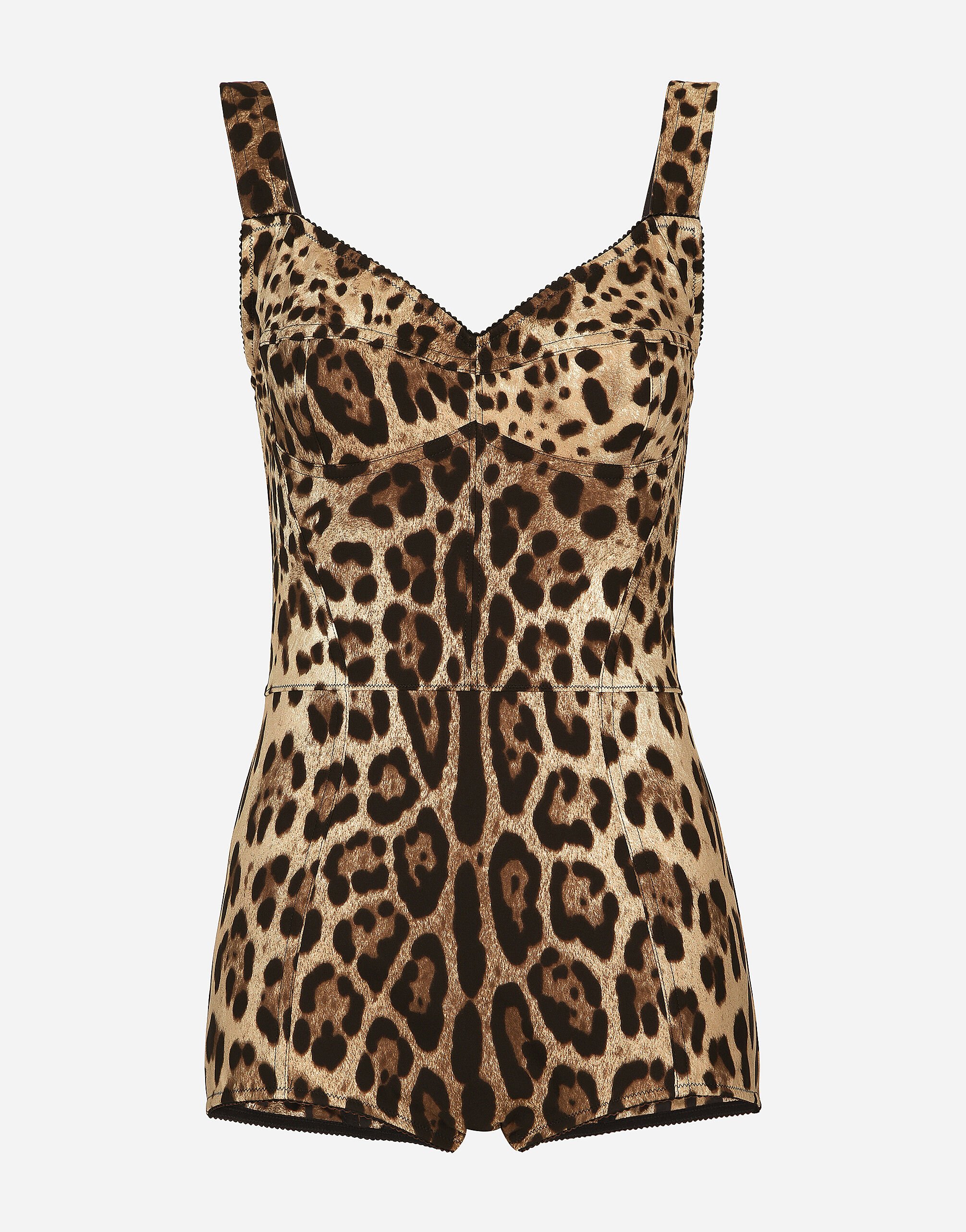 Dolce & Gabbana Body in charmeuse stampa leopardo Nero BB6003A1001
