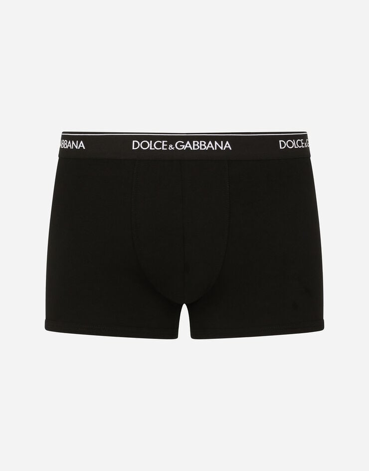 Dolce & Gabbana Pack de deux boxers classiques en coton stretch Noir M9C07JONN95