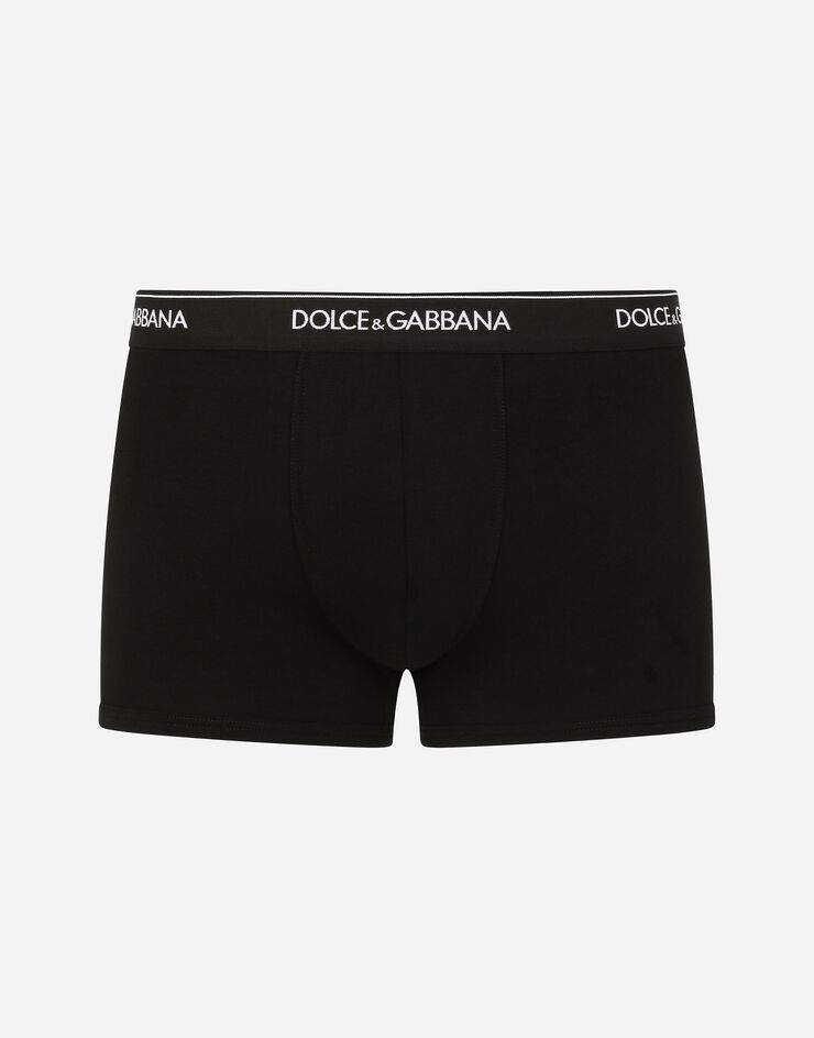 Dolce & Gabbana Zweierpack Boxershorts Regular Baumwollstretch Schwarz M9C07JONN95