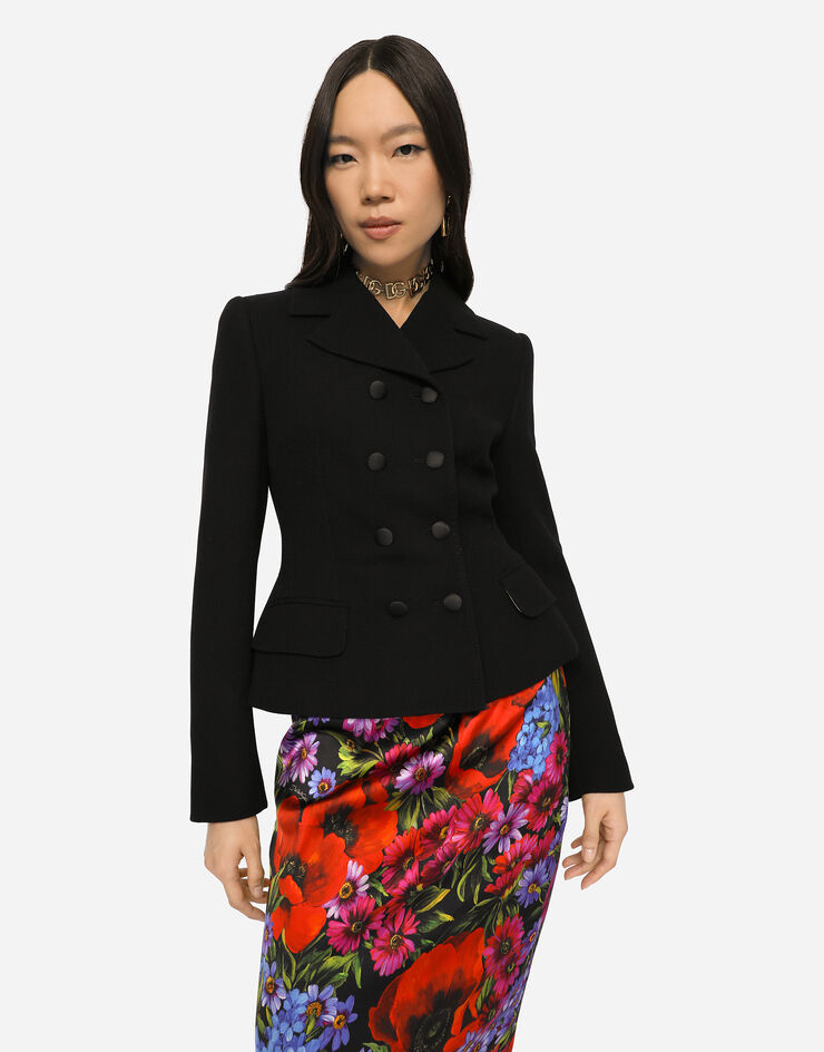Dolce & Gabbana Double-breasted virgin wool jacket Black F26AHTFU23Q