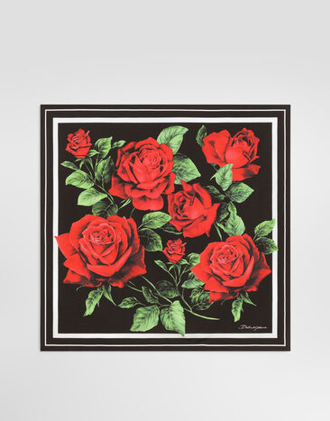 Dolce & Gabbana 50x50 rose-print silk twill scarf Print FN093RGDDW2