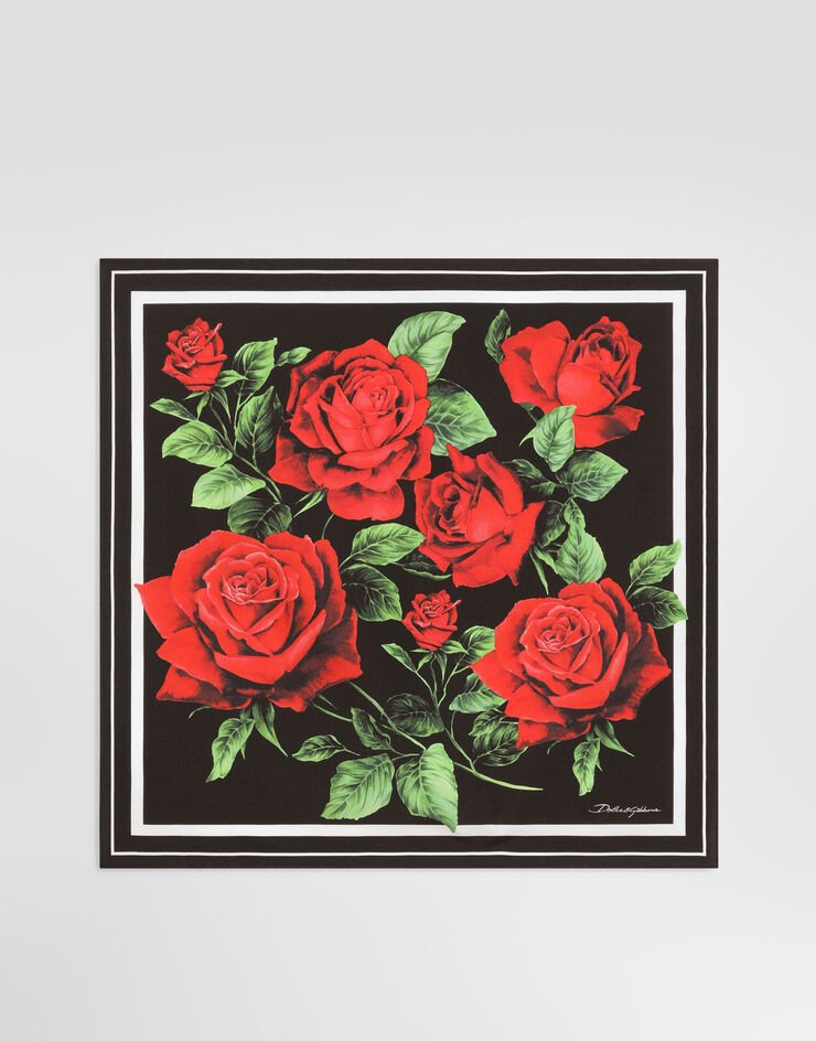 Dolce & Gabbana 50x50 rose-print silk twill scarf Print FN093RGDDW2