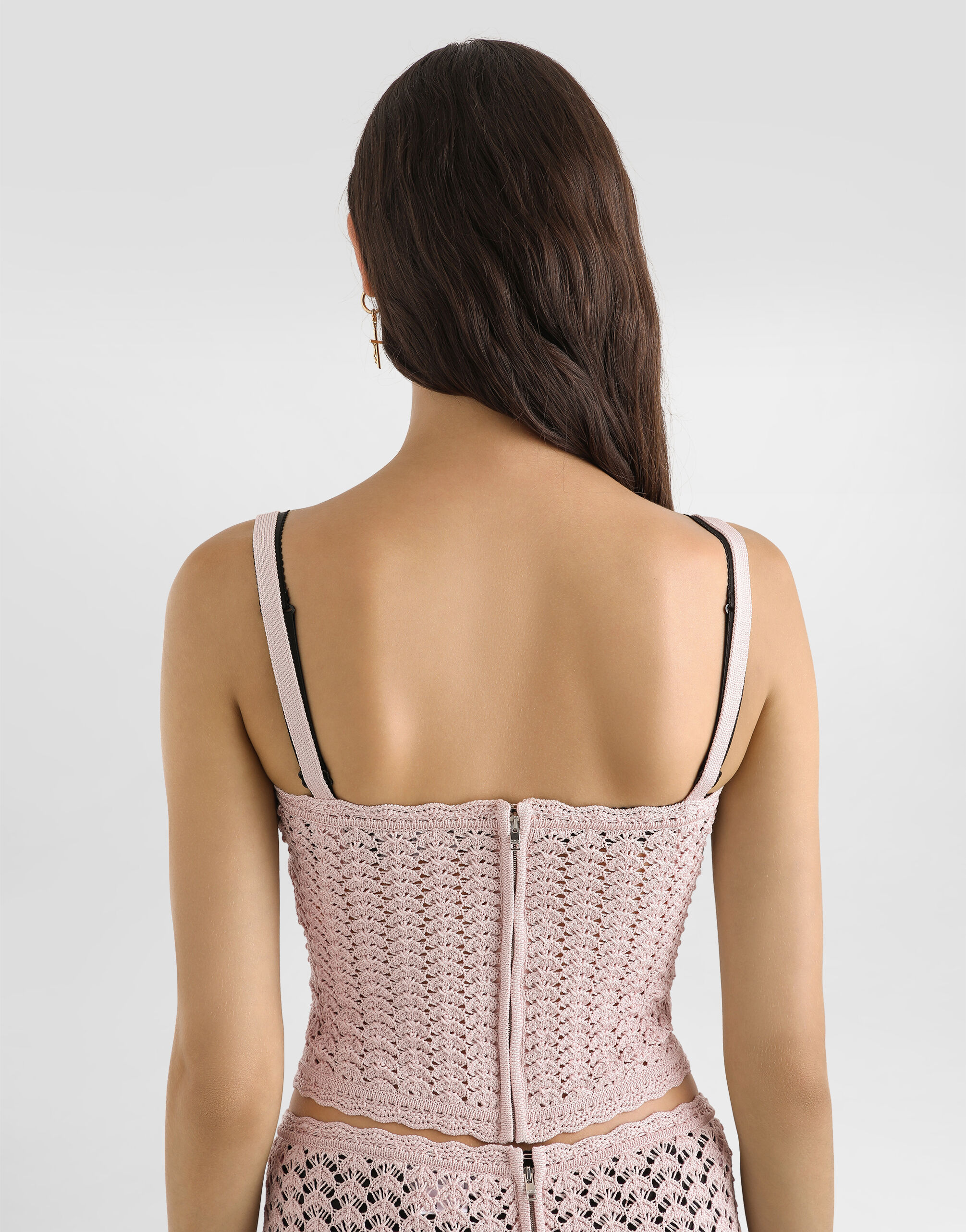 Crochet bustier in Pink for Women | Dolce&Gabbana®