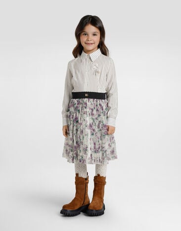 Dolce & Gabbana Camisa de tela con rayas diplomáticas Multicolor L56S44FBTAL