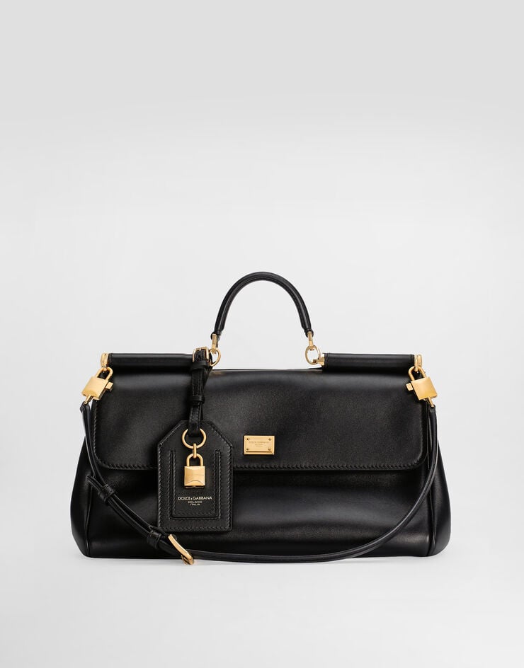 Dolce & Gabbana MY SICILY プロンジェカーフスキン ハンドバッグ  Black BB7782B7321