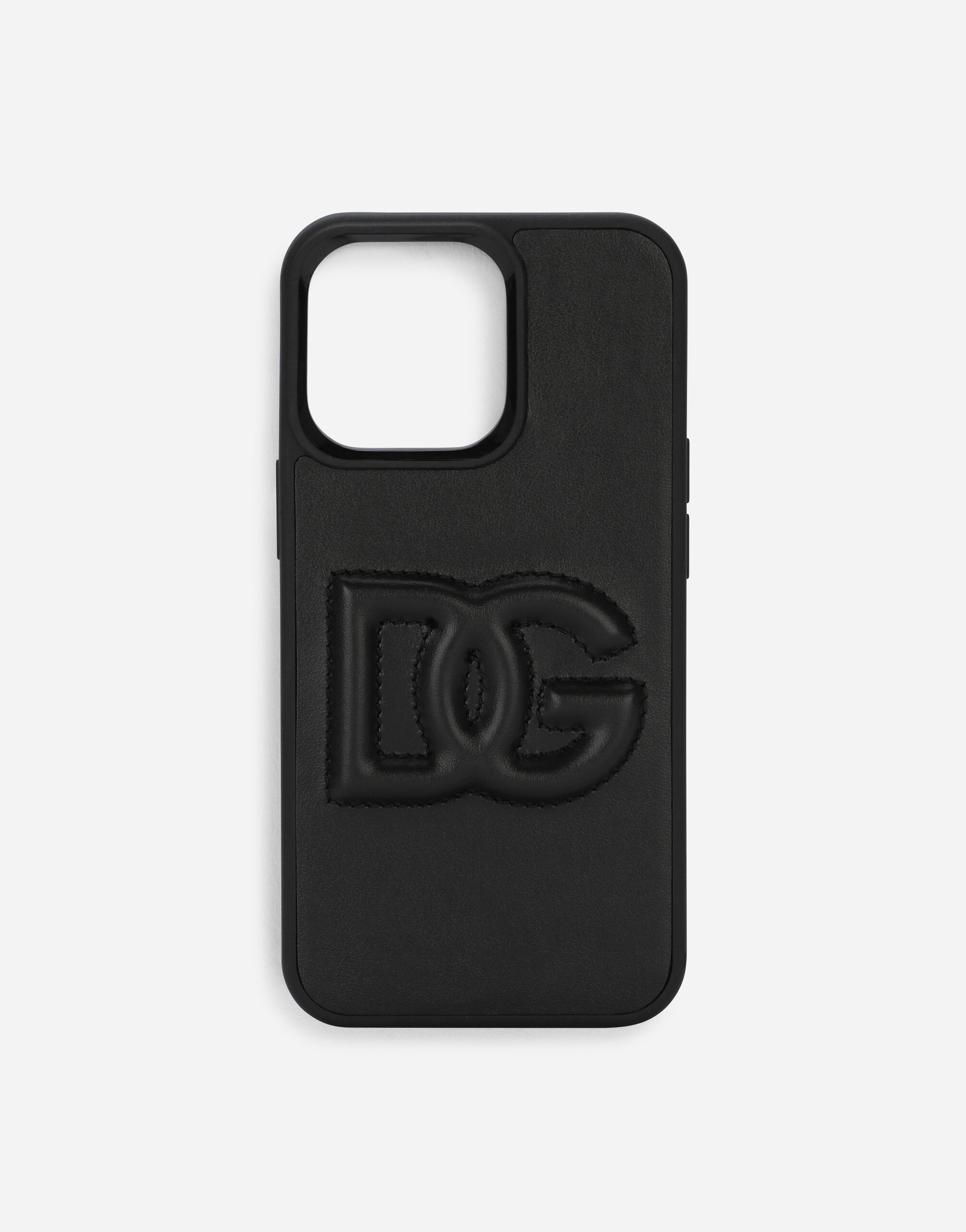 Dolce & Gabbana Funda DG Logo para iPhone 13 Pro en piel de becerro Negro BI3265AG816