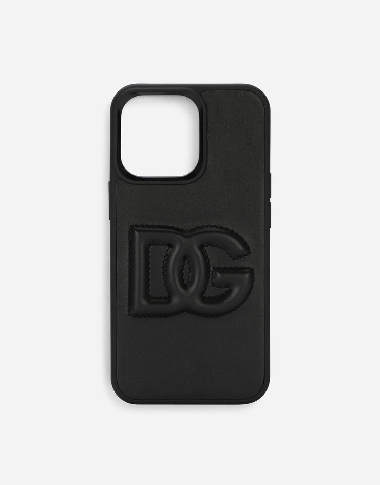 Dolce & Gabbana Funda DG Logo para iPhone 13 Pro en piel de becerro Negro BI3135AG081