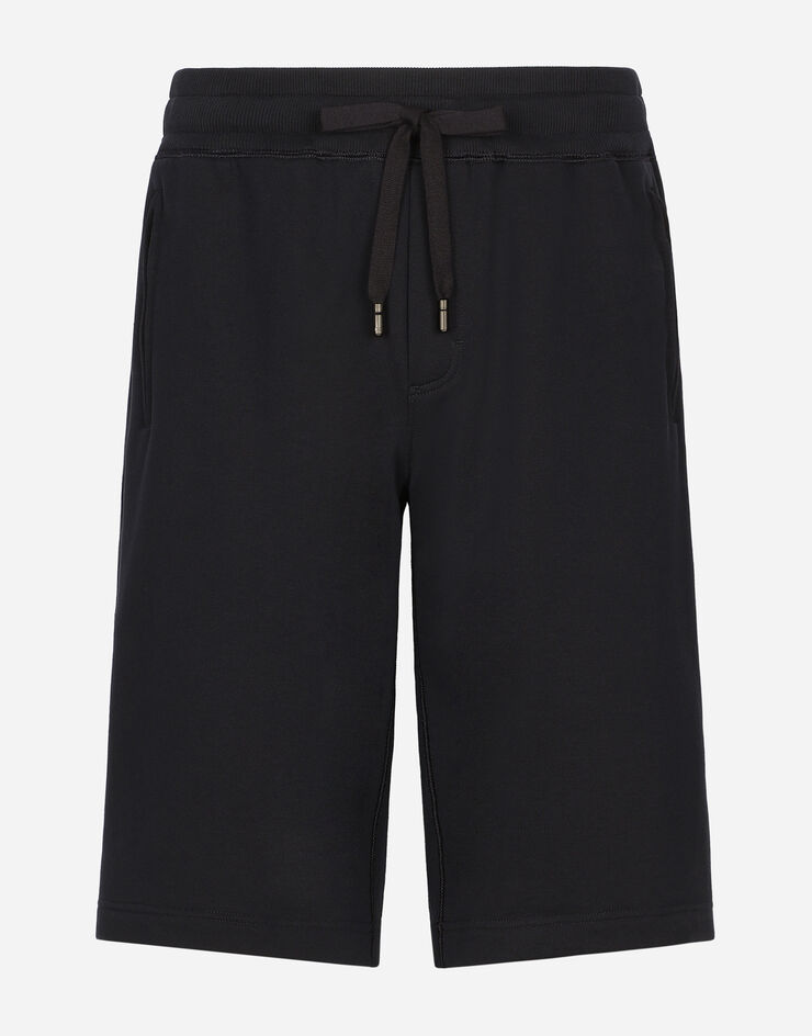 Dolce & Gabbana Bermuda de jogging en jersey avec plaquette à logo Bleu GVB7HTG7F2G
