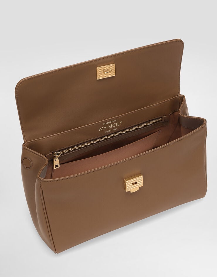 Dolce & Gabbana My Sicily handbag in plongé calfskin Brown BB7782B7321