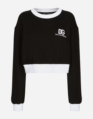 Dolce & Gabbana Jersey sweatshirt with DG logo embroidery Print F8U74TII7EP