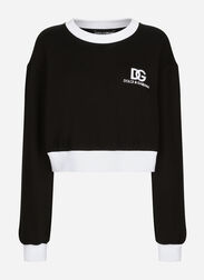 Dolce & Gabbana Jersey sweatshirt with DG logo embroidery White F8T00ZGDCBT