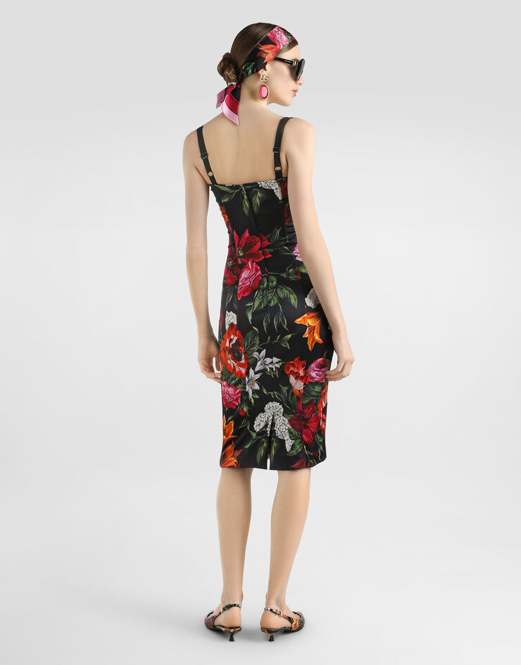 Dolce & Gabbana Abito in raso stampa fiori Stampa F6TZYTFSIB2