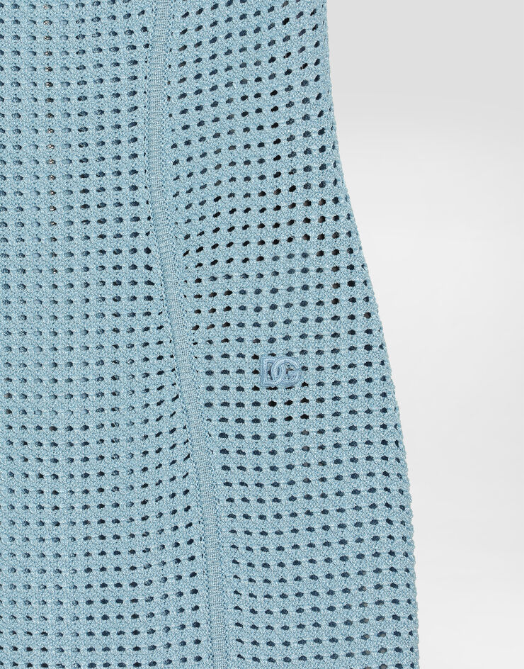 Dolce & Gabbana Openwork knit bustier dress Blue FXS51ZJGMHW