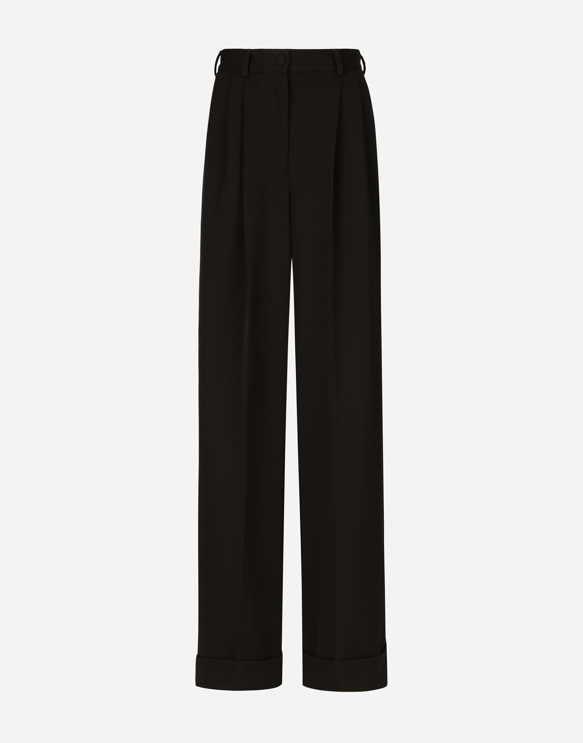 パンツ Dolce & Gabbana Black wool blend pant (FTAM0TFU21E N0000) Flared woolen pants in Black for Women | Dolce&Gabbana® US