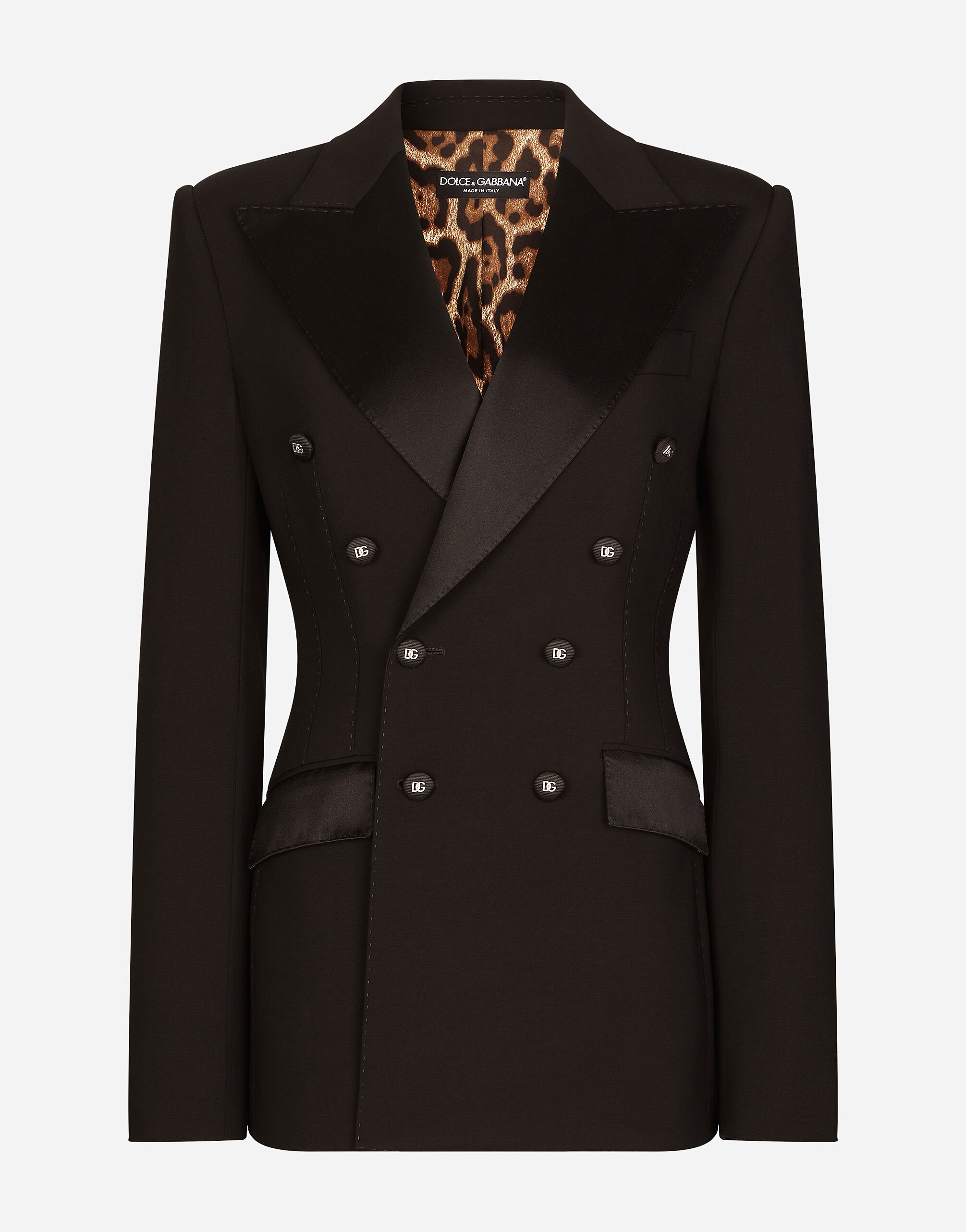 Dolce & Gabbana Satin and duchesse tuxedo jacket Crystal WEQ2D6W1111