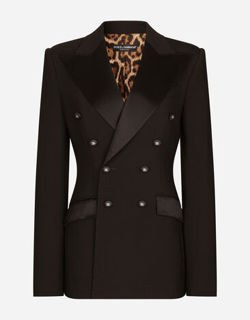 Dolce & Gabbana Satin and duchesse tuxedo jacket Blue F9R74DG8KT0