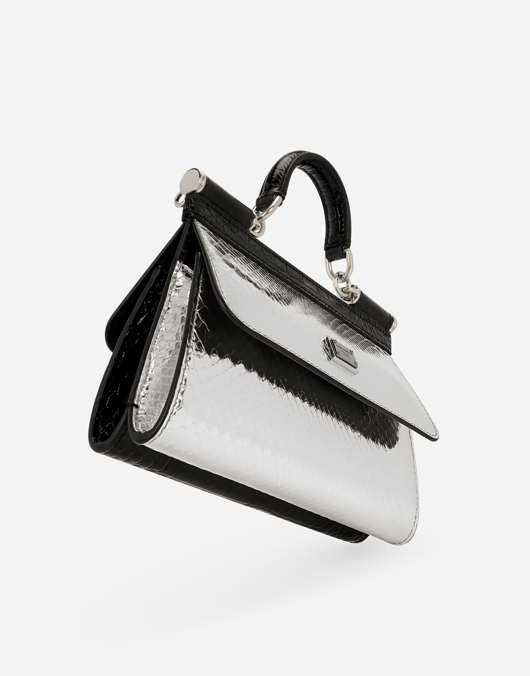 KIM DOLCE GABBANA Small Sicily bag in crocodile print calfskin and