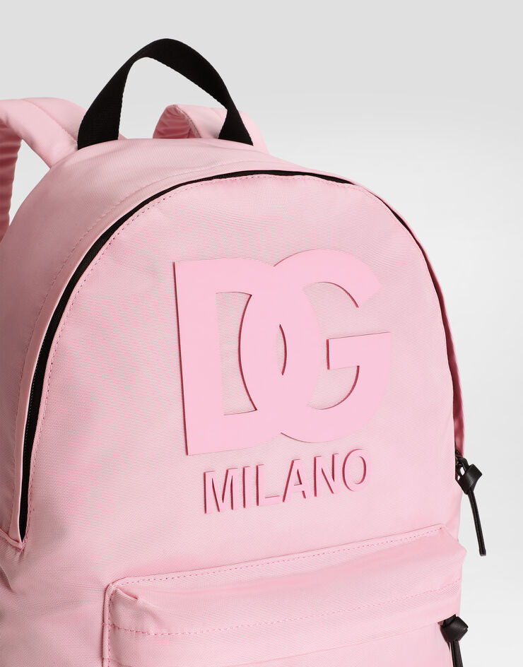 Dolce & Gabbana Nylon backpack with DG rubber patch Pink EM0074AM224
