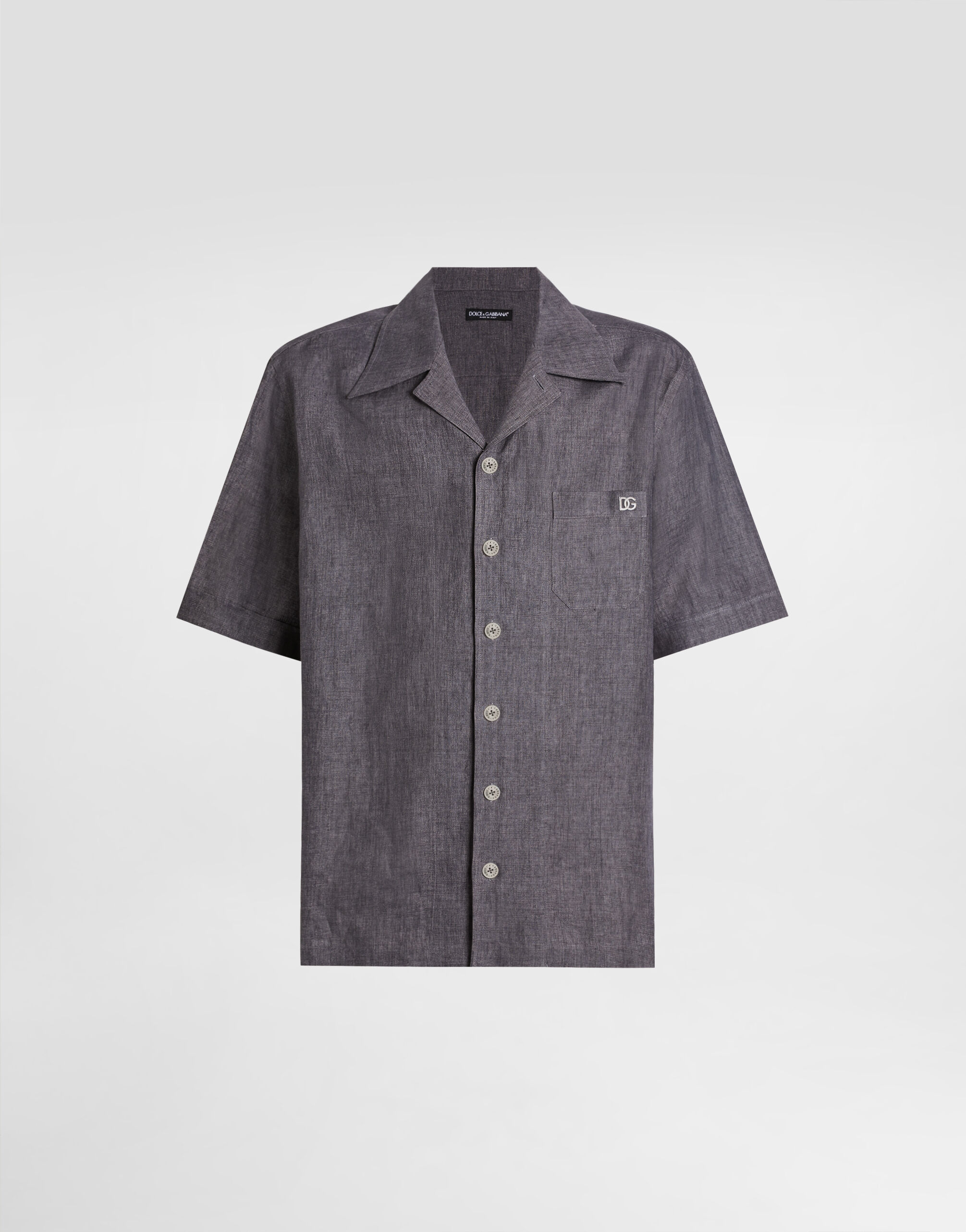 グレーのメンズ Cotton T-shirt with embroidery | Dolce&Gabbana®