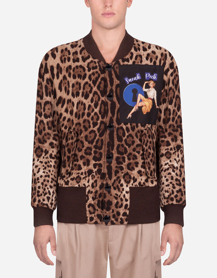 Dolce & Gabbana LEOPARD PRINT JACKET IN STRETCH CADY WITH PATCH Dolce & Gabbana LEOPARD PRINT JACKET IN STRETCH CADY WITH PATCH ANIMAL PRINT G9QR0ZG7WCT