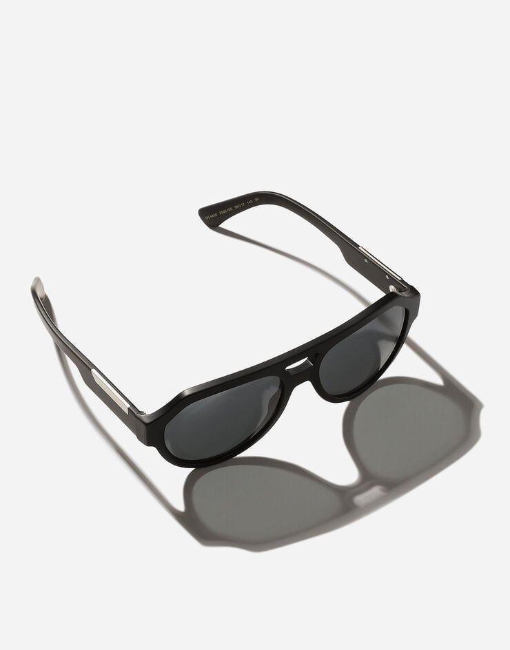 Dolce & Gabbana نظارة شمسية Mirror Logo أسود VG446EVP56G