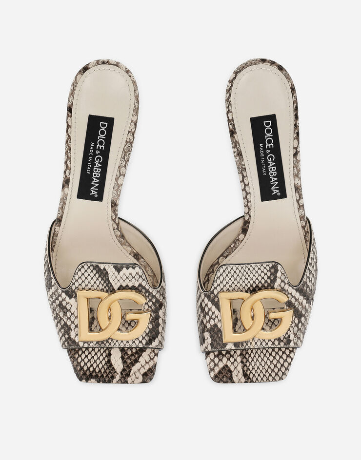 Dolce & Gabbana Mule aus Pythonleder Grau CR1699A2Y68
