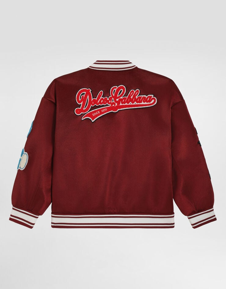 Dolce & Gabbana Scuba bomber jacket with patch Multicolor L4JB6HG7P0S