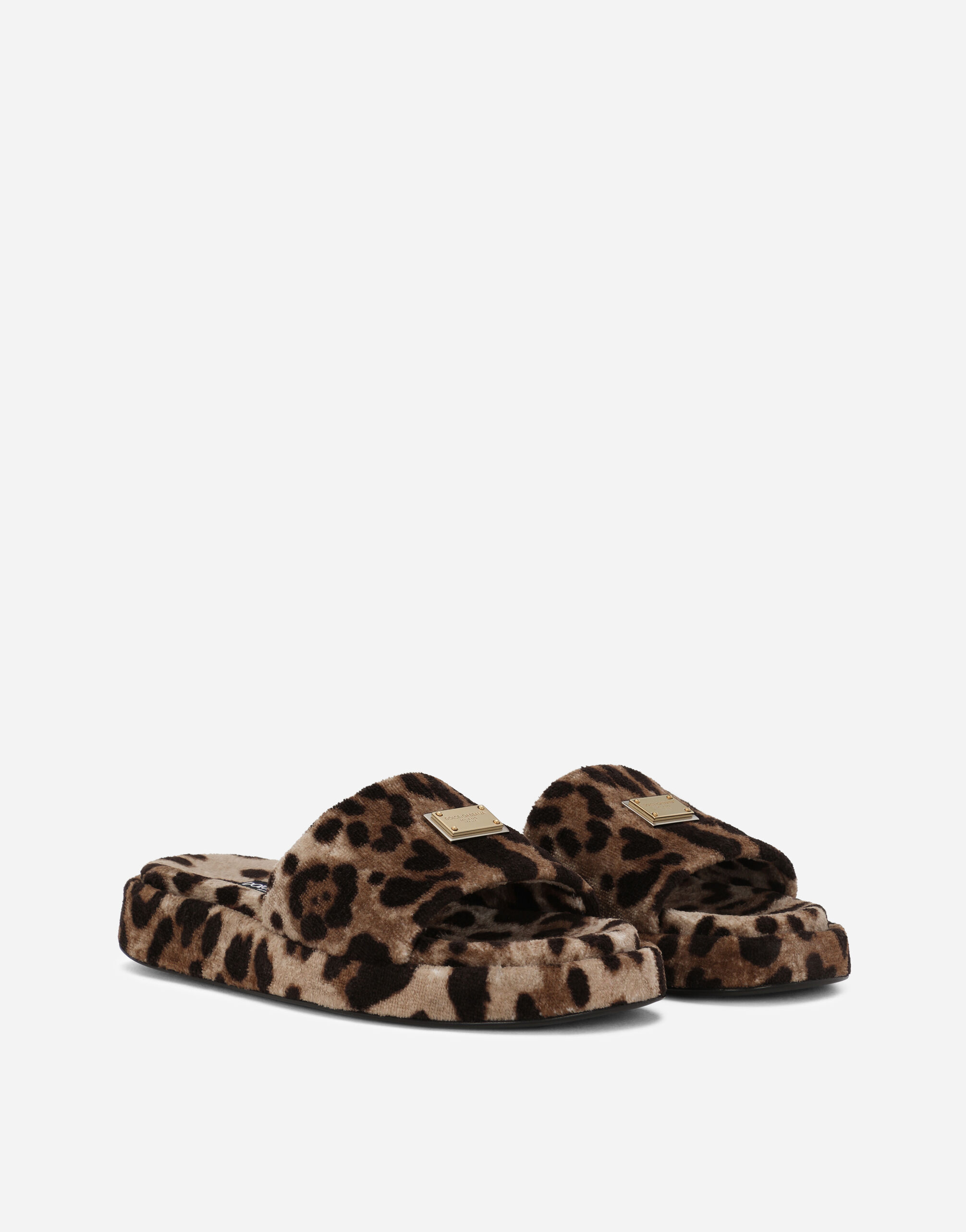 Dolce and top gabbana leopard slides