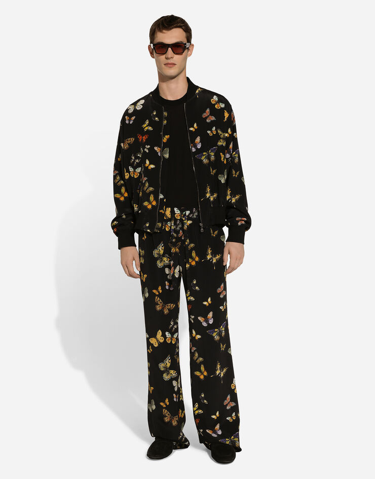 Dolce & Gabbana Pantalón estilo jogger de seda Imprima GP07STIS1VR