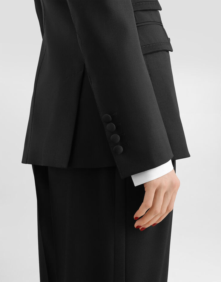 Dolce & Gabbana Turlington double-breasted jacket in bi-stretch twill Dolce & Gabbana Turlington double-breasted jacket in bi-stretch twill Black F29Q6TFUBGC