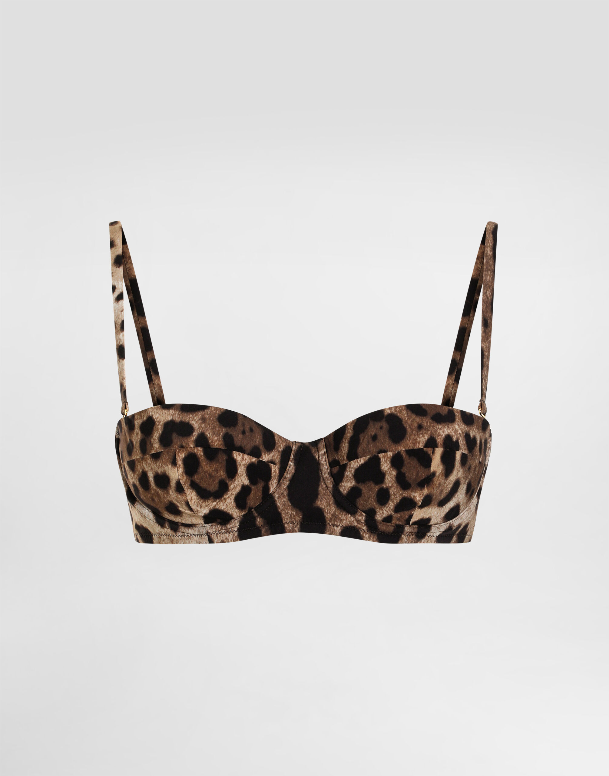 Leopard-print balconette bikini top in Multicolor for Women