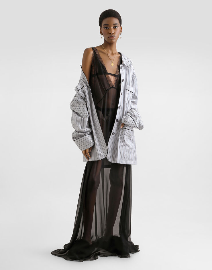 Dolce & Gabbana Long chiffon dress Black F615MTFU1AT