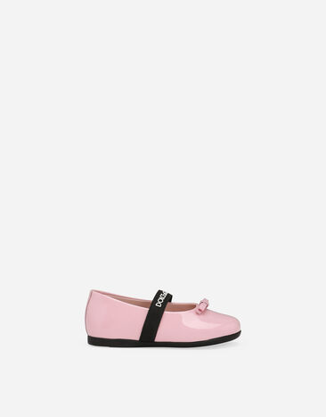 Dolce & Gabbana Patent leather ballet flats with bow Blue DL0085A4434