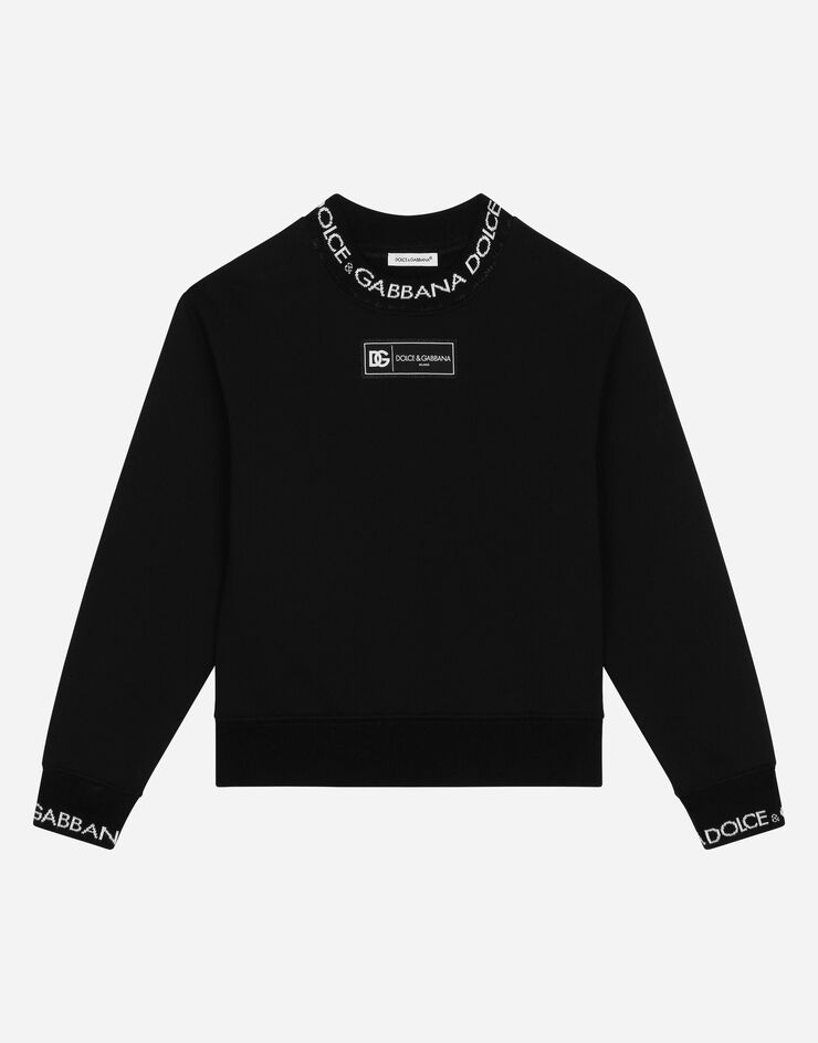 Dolce & Gabbana Sudadera de punto con etiqueta con logotipo Negro L4JWHZG7M4G