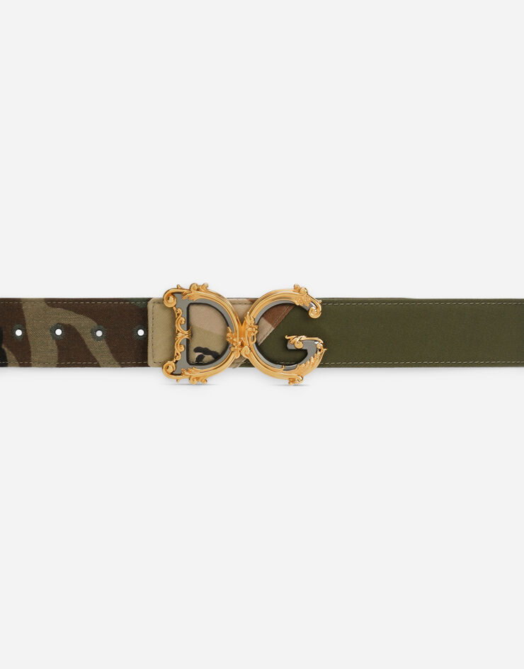 Dolce & Gabbana Camouflage patchwork belt with baroque DG logo Multicolor BE1517AY682