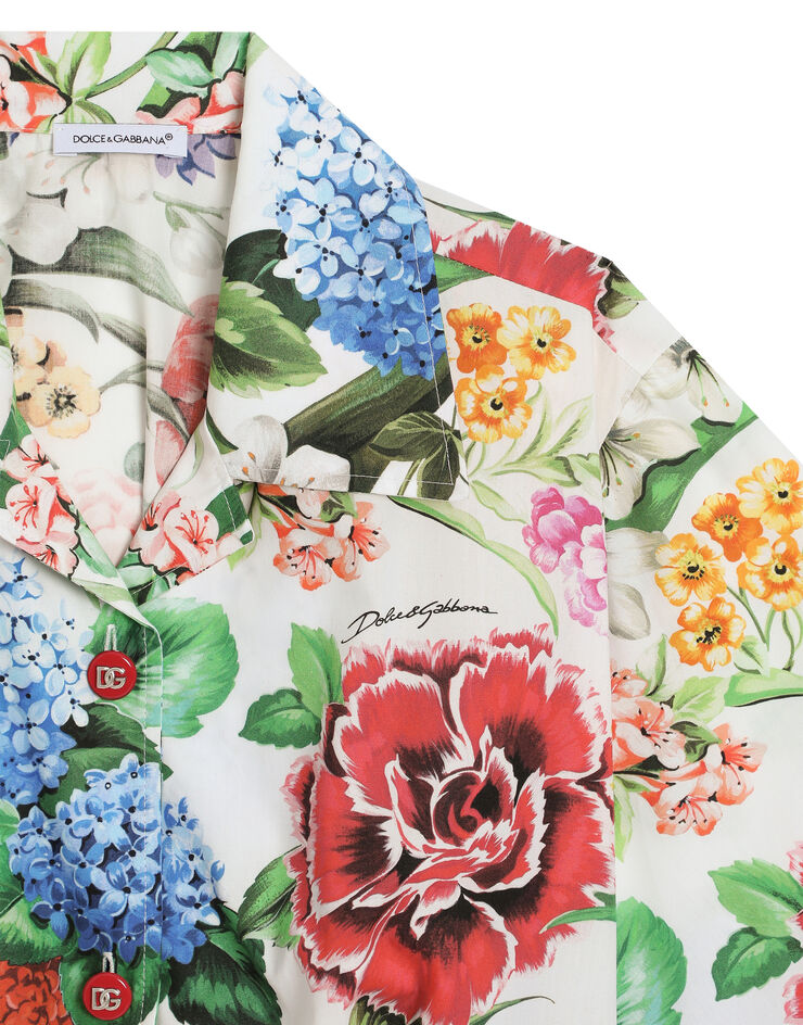 Dolce & Gabbana Bluse aus Popeline mit Blumenprint Drucken L55S69HS5S5