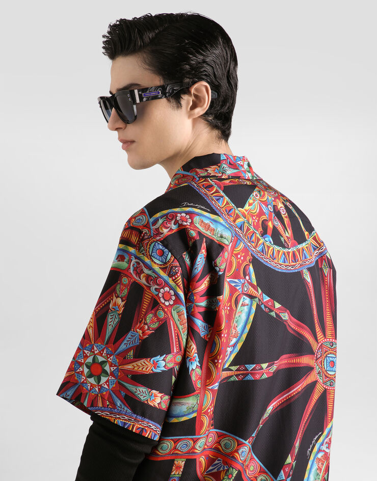 Dolce & Gabbana Carretto-print hawaii silk jacquard shirt Multicolor G5JH9TIS132