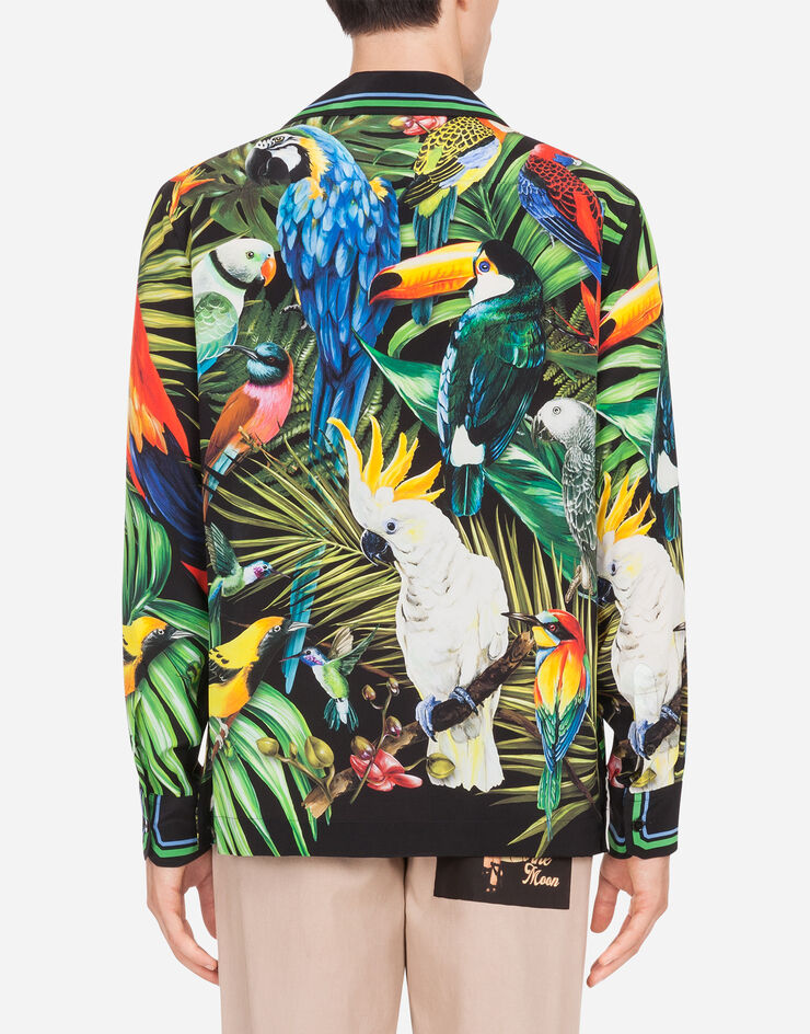Dolce & Gabbana SILK HAWAII SHIRT WITH PARROT PRINT MULTICOLORE G5GY8TFI1RL