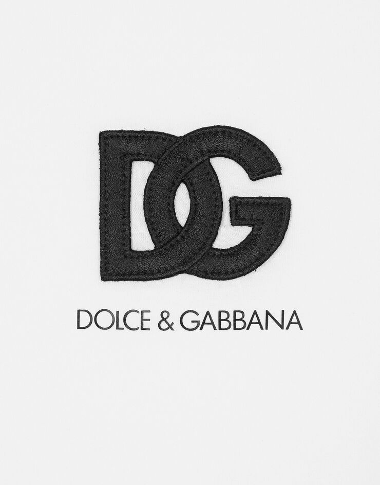 Dolce & Gabbana Short-sleeved T-shirt with DG logo patch White G8PN9ZG7M2F