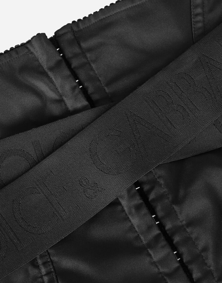 Dolce&Gabbana Corset-style belt with branded stretch crossover bands Black FB372AGDBVQ