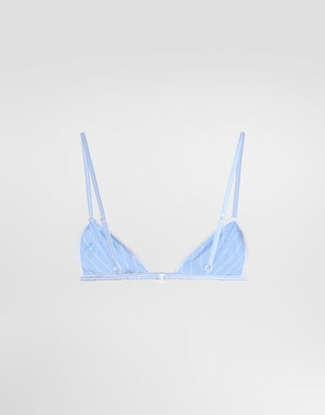 Dolce & Gabbana BH aus gestreiftem Popeline mit Stickerei Mehrfarbig O1E67TON0HA