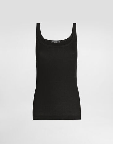 Dolce & Gabbana Camiseta sin mangas acanalada  Noir F8U09TFU7AV
