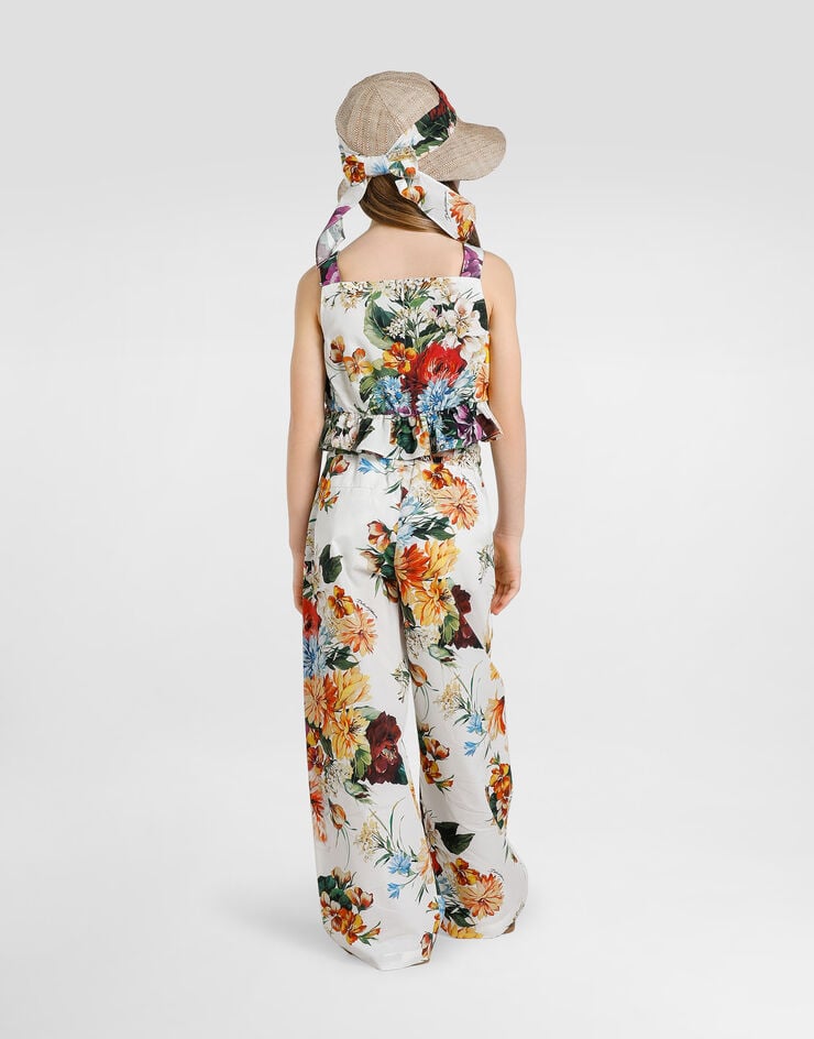 Dolce & Gabbana Pantalón en popelina de algodón con estampado de flores Imprima L53P50HS5TV