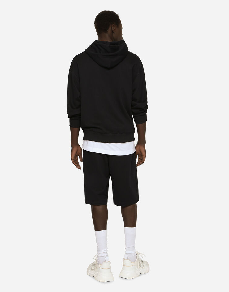 Dolce & Gabbana Bermuda de jogging en jersey avec plaquette à logo Bleu GVB7HTG7F2G